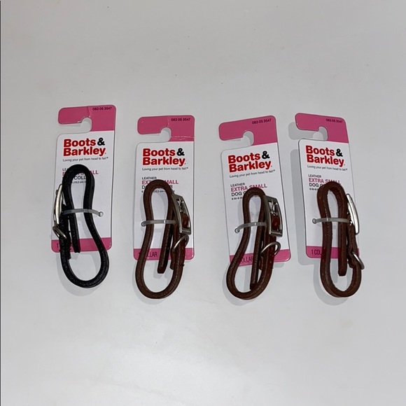 Brown and Black Genuine Leather 6-8" Dog Collars XS - Picture 9 of 10